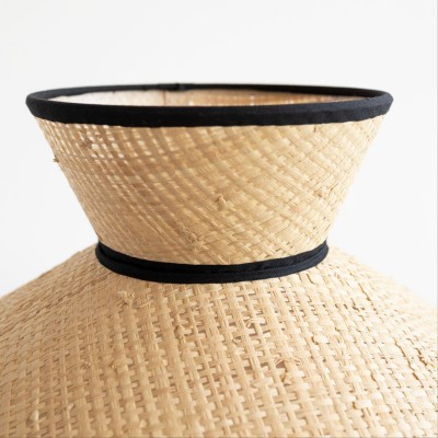Pamela Classic Raffia Lampshade with Trim  - 10
