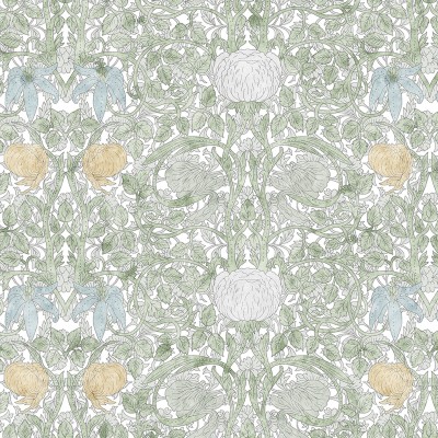 Mucha green wallpaper  - 38