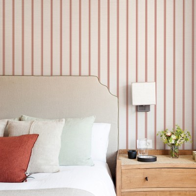 Terracotta Eneceta Stripe wallpaper  - 8