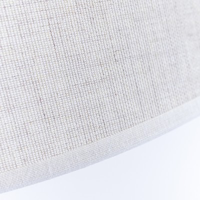 Oriental Lampshade in Rustic Linen Fabric with Porcelain-Colored Trim  - 13