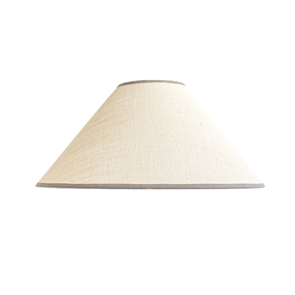Oriental Lampshade in Cream Sack with Linen Trim Taupe Texture  - 9