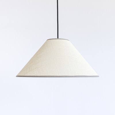 Oriental Lampshade in Cream Sack with Linen Trim Taupe Texture  - 11