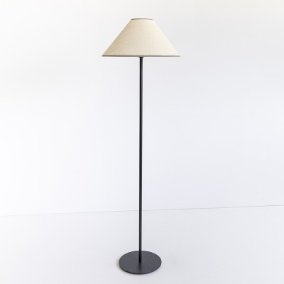 Oriental Lampshade in Cream Sack with Linen Trim Taupe Texture  - 12