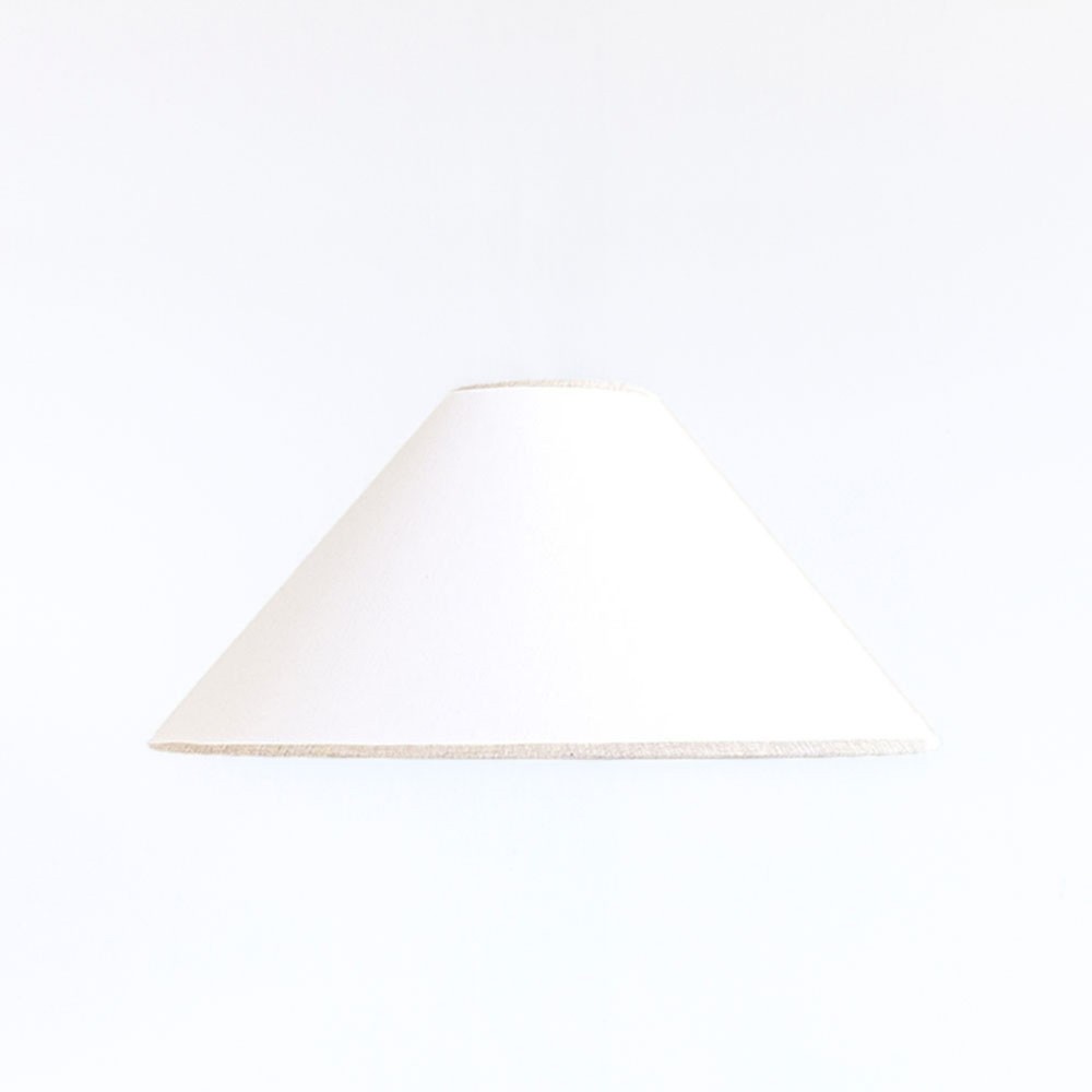 Oriental Lampshade in White Fabric with Linen-Colored Trim  - 9