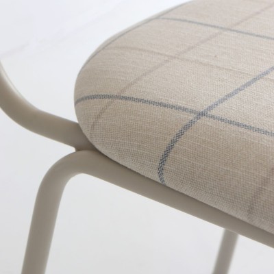 Silla Trafa con tela Daniela y estructura de metal marfil  - 27