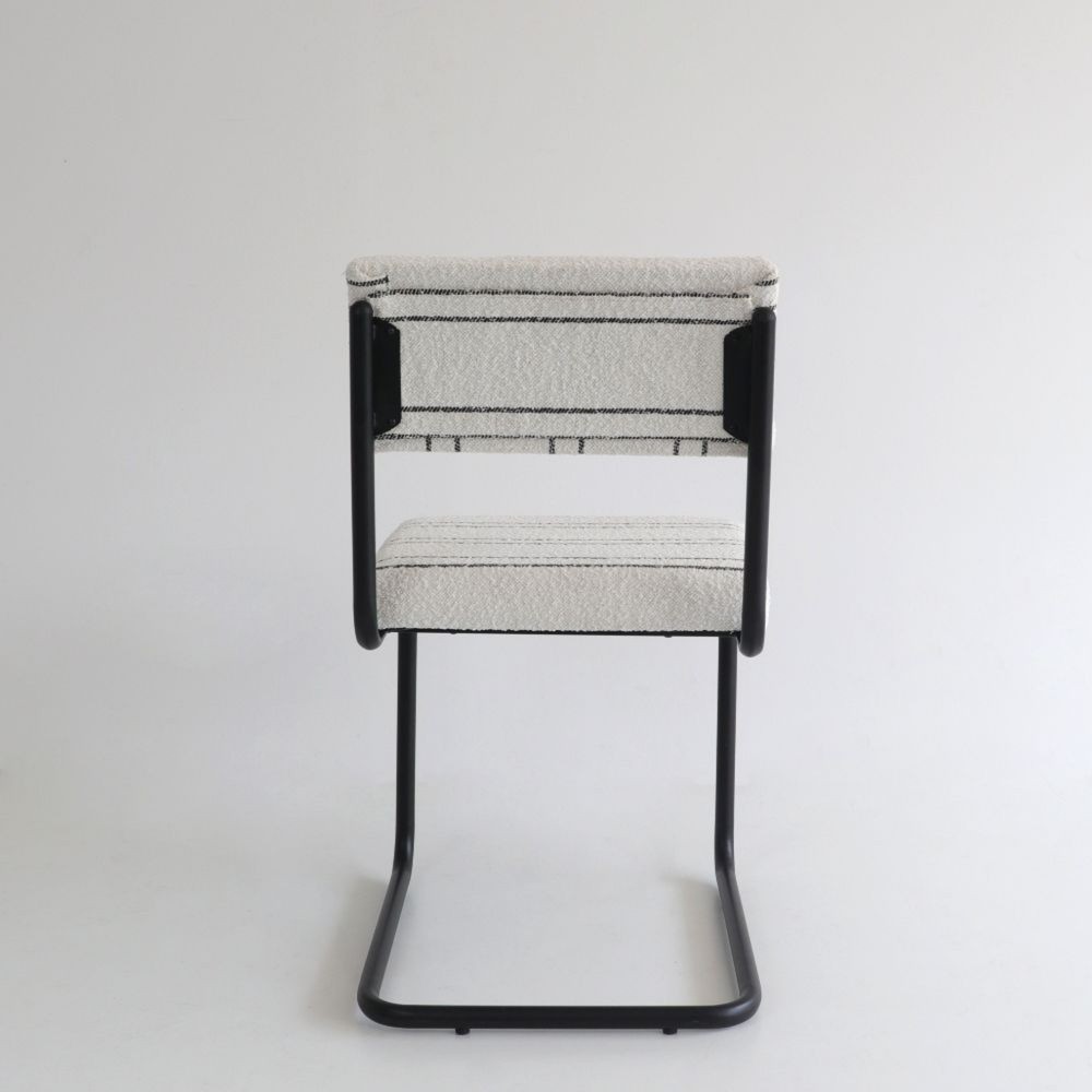 Teolo chair with Dalmata fabric and black metal frame  - 23