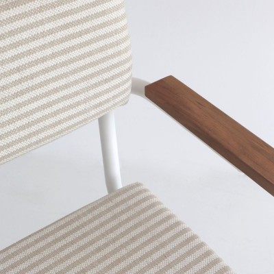Teolo armchair with Ryan fabric and white metal frame  - 31