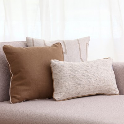 Brown Kentia cushion cover with beige piping  - 22