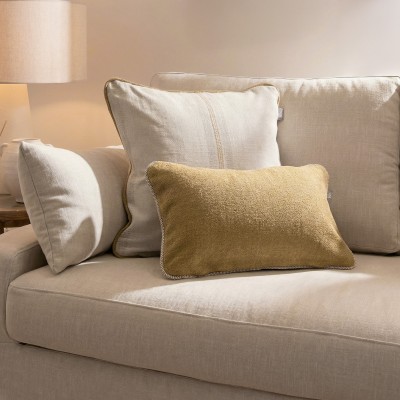 Mustard Maché cushion cover with piping  - 26