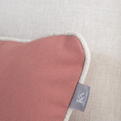 Funda cojín Maitena terracota con vivo beige  - 19