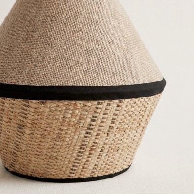 Pantalla Calabaza 25*24 cm saco crema y saco rafia  - 4