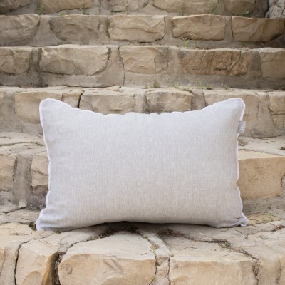 Provence green cushion cover with white piping  - 1