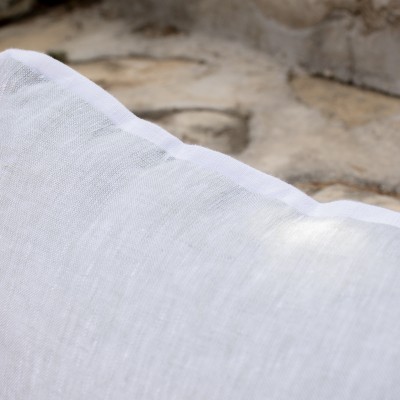 Provence green cushion cover with white piping  - 5
