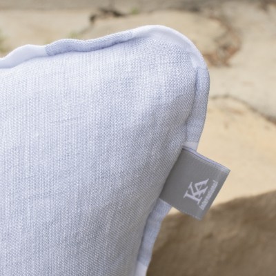 Blue Provence cushion cover with piping  - 3
