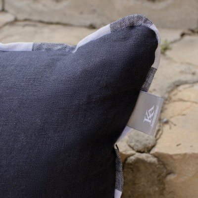 Funda cojín Provenza azul marino con vivo  - 3