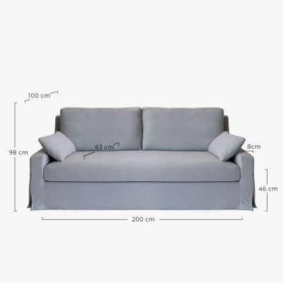 Salou 3-Seater Grey Sofa  - 15