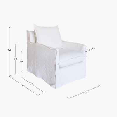 Begur Armchair with Kubu fabric  - 21