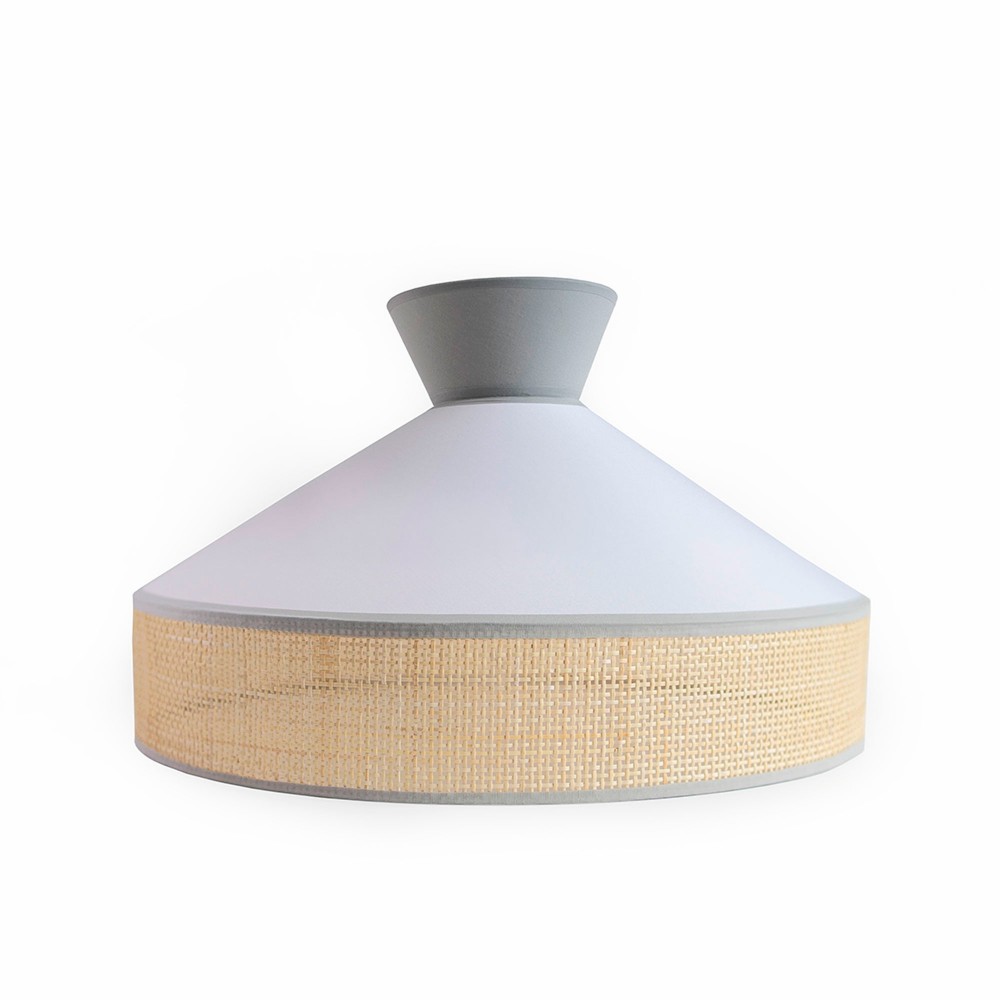 White Pamela Lampshade with Classic Raffia  - 33