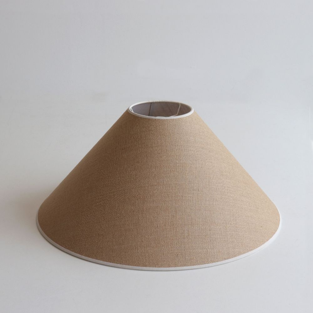 Oriental Lampshade in Linen Sack with Porcelain-Colored Trim  - 22