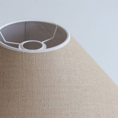 Oriental Lampshade in Linen Sack with Porcelain-Colored Trim  - 23