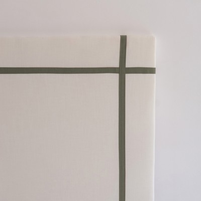 Cabecero Carlota NZ blanco roto con cinta verde  - 30