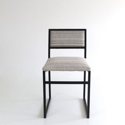 Silla Treviso con tela Grifona y estructura de metal negra  - 21