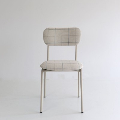 Silla Trafa con tela Daniela y estructura de metal marfil  - 24