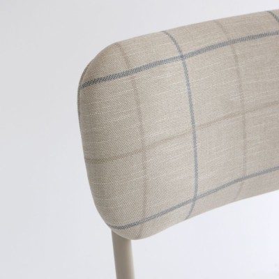 Silla Trafa con tela Daniela y estructura de metal marfil  - 28