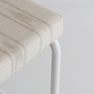 Silla Teolo brazos con tela Arriluce y estructura de metal blanca  - 21