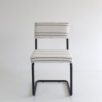 Silla Teolo con tela Dálmata y estructura de metal negra  - 21