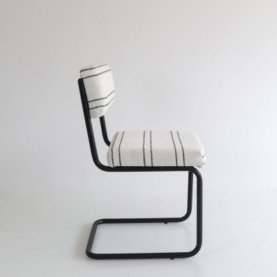 Silla Teolo con tela Dálmata y estructura de metal negra  - 22
