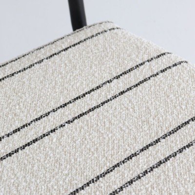 Silla Teolo con tela Dálmata y estructura de metal negra  - 24