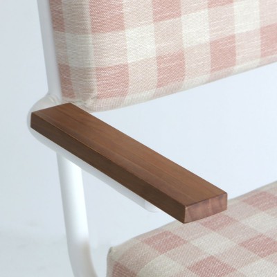 Silla Teolo brazos con tela Volterra y estructura de metal blanca  - 20