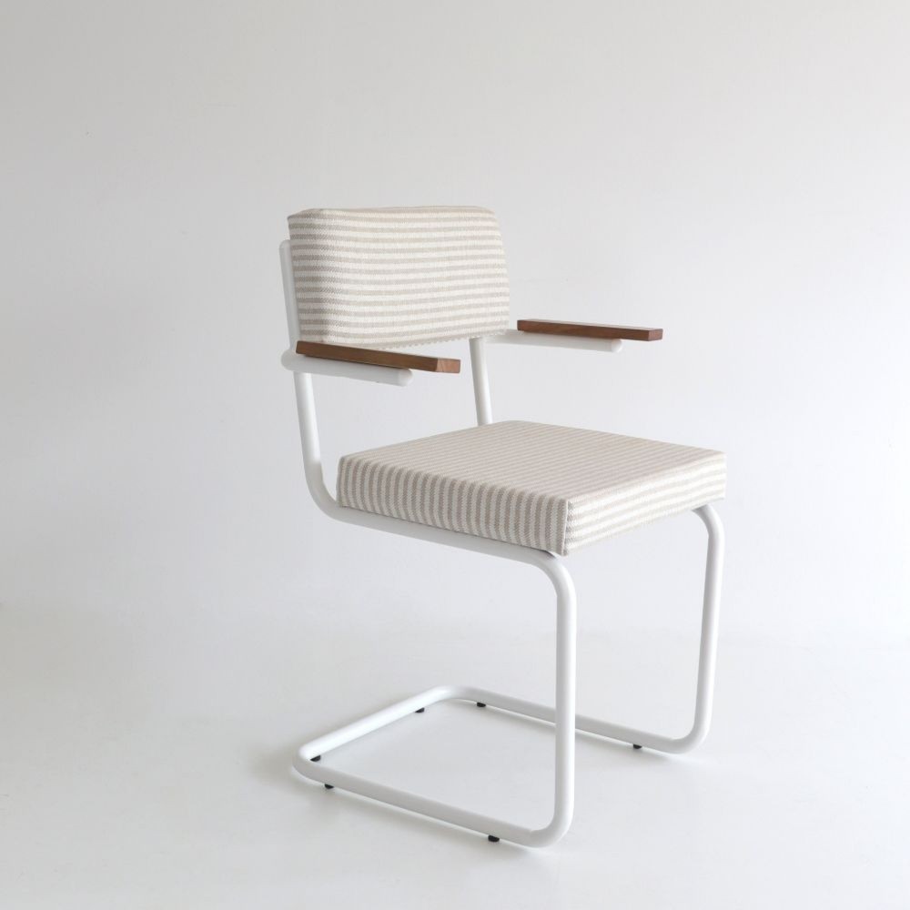 Teolo armchair with Ryan fabric and white metal frame  - 28