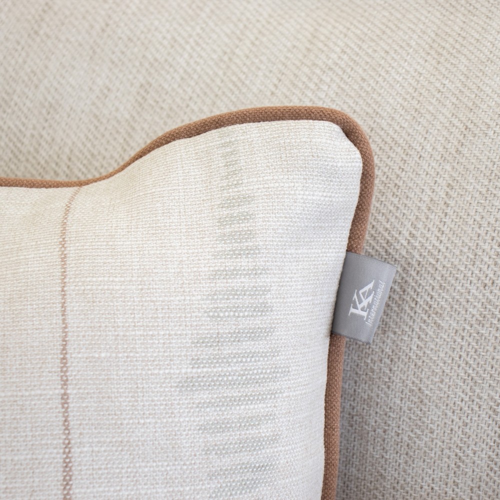 Pedro green cushion cover with terracotta piping  - 43