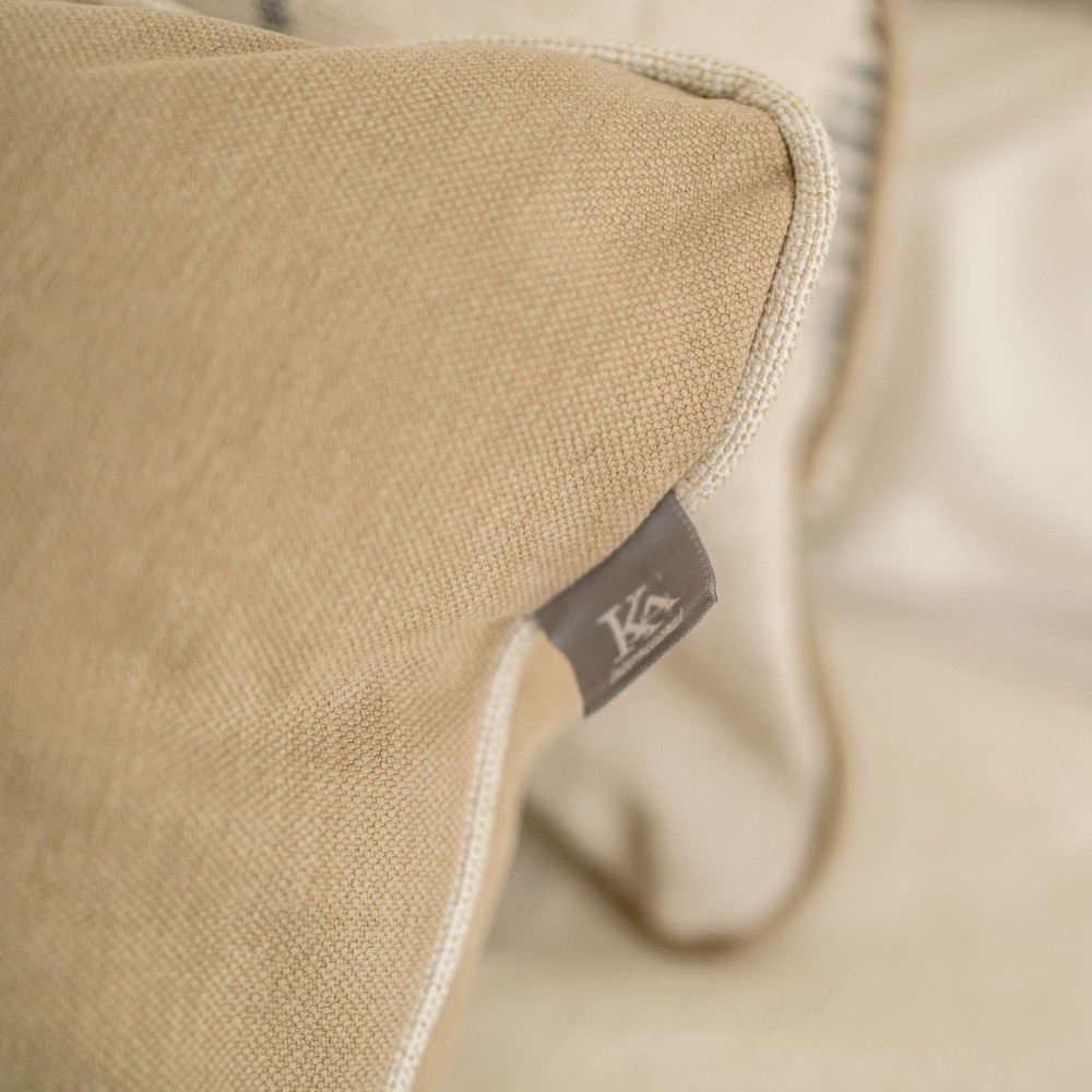 Funda cojín Pazo beige con vivo  - 25