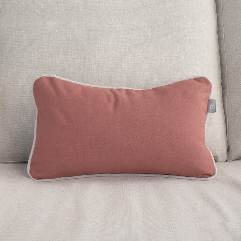 Terracotta Maitena cushion cover with beige piping  - 17