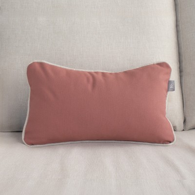 Terracotta Maitena cushion cover with beige piping  - 17
