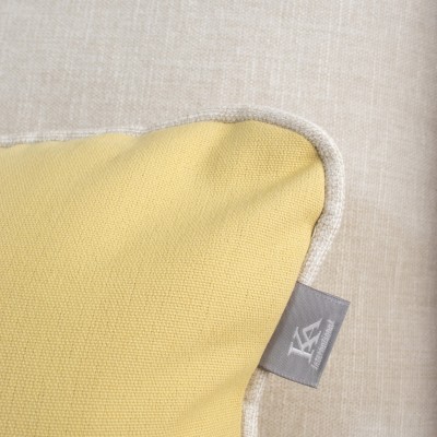 Funda cojín Cayetana mostaza con vivo beige  - 19