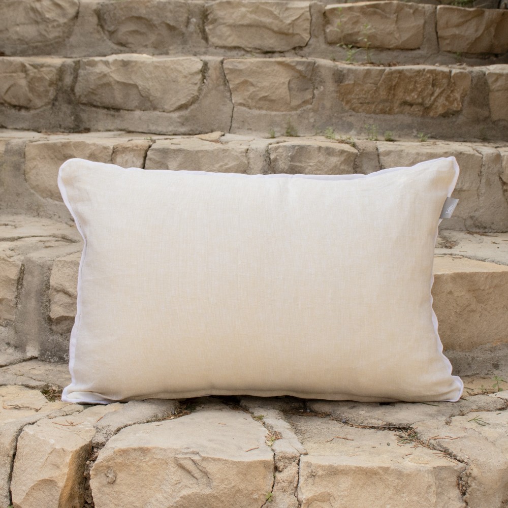 Provence yellow cushion cover with white piping  - 1