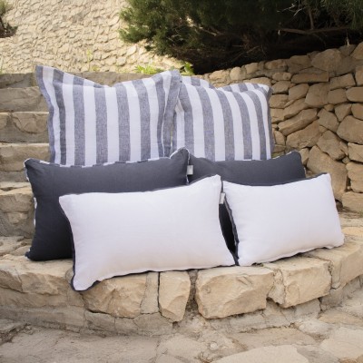 Breton navy blue cushion cover pack  - 1