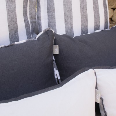 Breton navy blue cushion cover pack  - 2