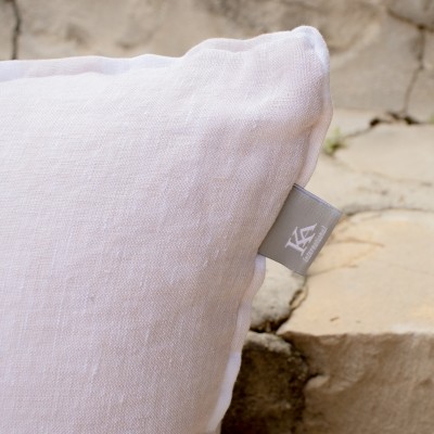 Pink Provence cushion cover with piping  - 7