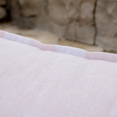 Pink Provence cushion cover with piping  - 8