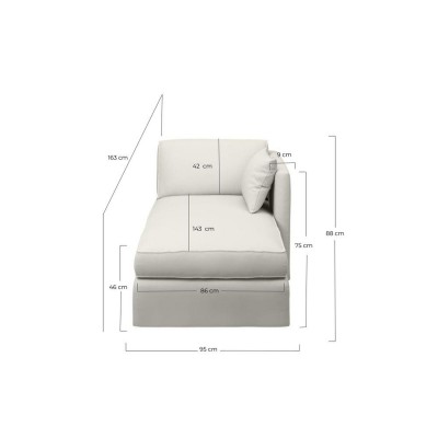 Chaise longue Split con tela Boulevar Texture  - 60
