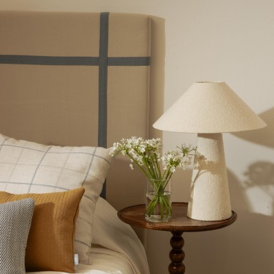 Carlota NZ linen headboard with blue ribbon  - 27