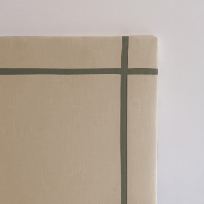 Carlota NZ linen headboard with green ribbon  - 30