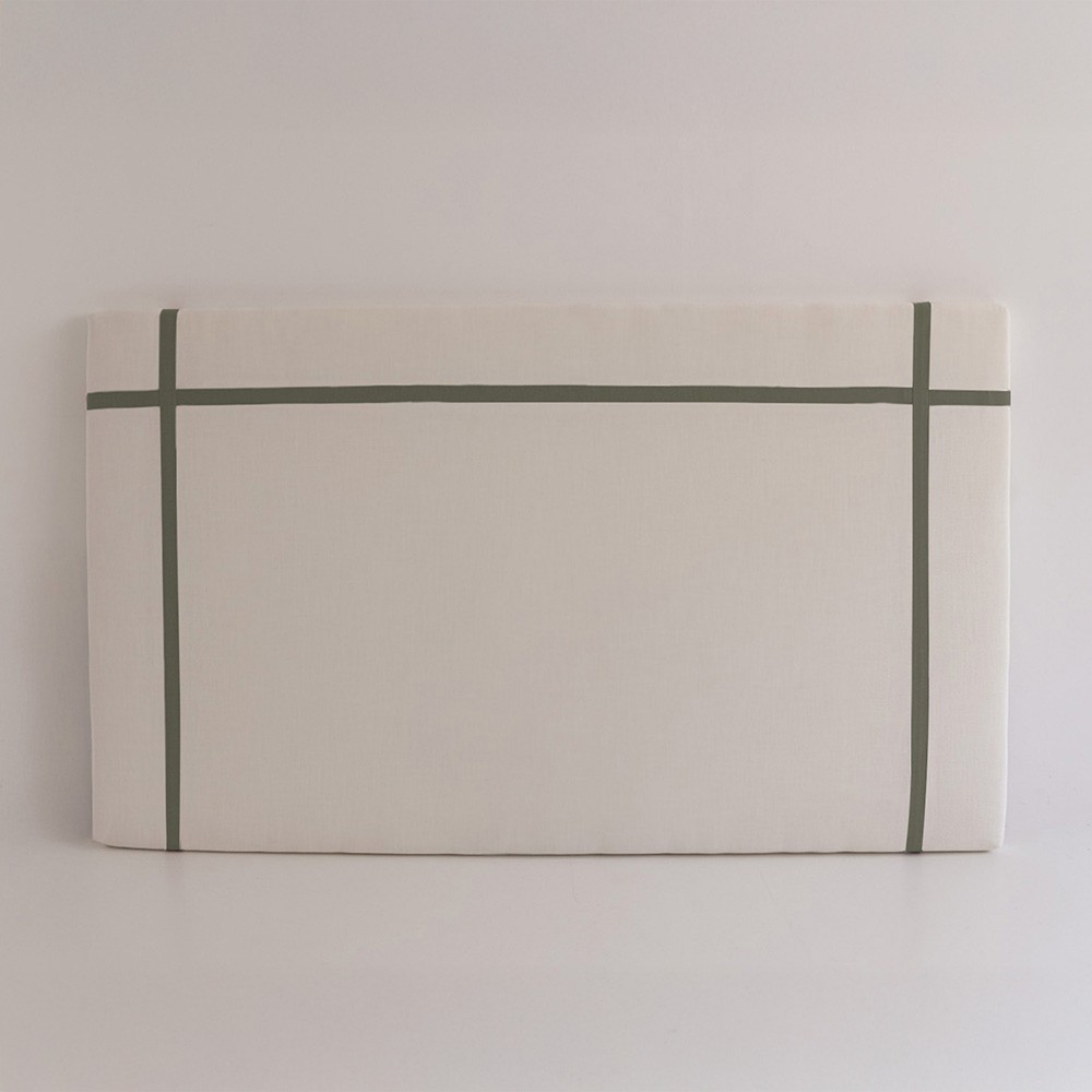 Cabecero Carlota NZ blanco roto con cinta verde  - 29
