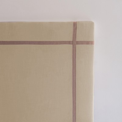 Carlota NZ linen headboard with pink ribbon  - 30