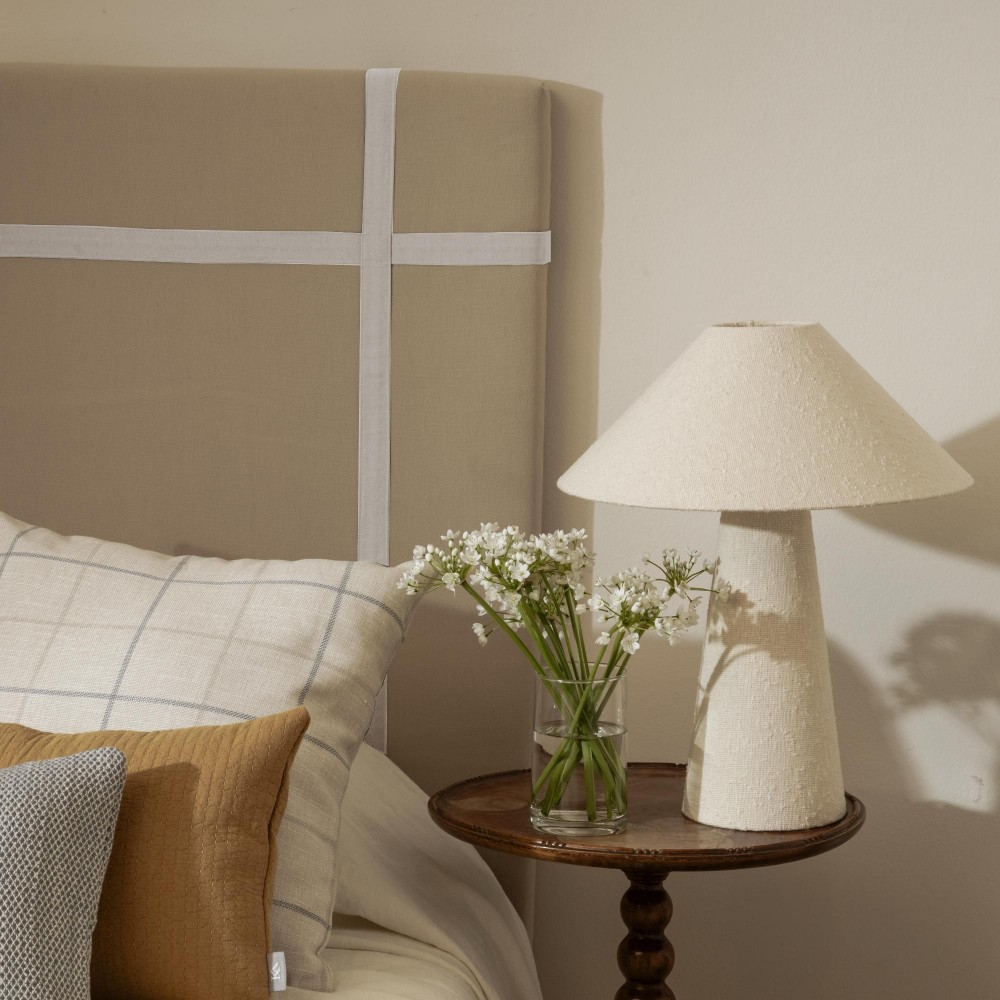 Carlota NZ linen headboard with off-white ribbon  - 26